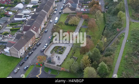 The memorial garden to the victims of the Aberfan disaster that was built on the site of Pantglass Junior School, as the 50th anniversary of the tragedy approaches. Stock Photo