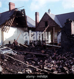 File photo dated 27/10/1966 of the scene inside the Pantglas Junior School, wrecked when a coal tip collapsed and avalanched down the mountainside at Aberfan, a mining village in South Wales. The disaster claimed the lives of 144 people, including 116 children. Stock Photo