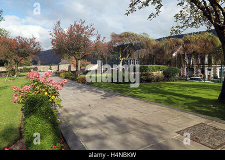 The memorial garden to the victims of the Aberfan disaster that was built on the site of Pantglass Junior School, as the 50th anniversary of the tragedy approaches. Stock Photo