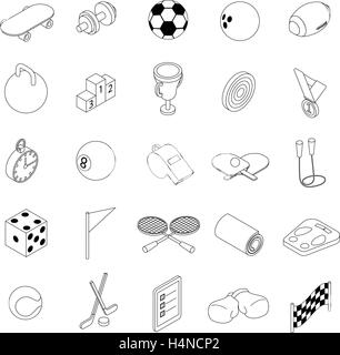 Sport icons set, isometric 3d style Stock Vector