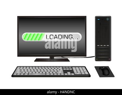 desktop computer with loading screen Stock Vector