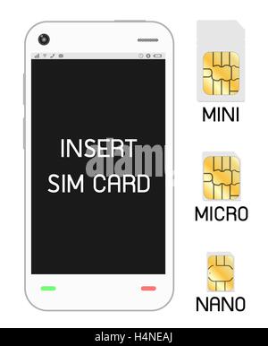 smartphone with sim card Stock Vector