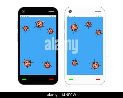 slow smartphone with bug Stock Vector