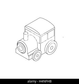 Toy locomotive icon, isometric 3d style Stock Vector