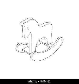 Horse toy icon, isometric 3d style Stock Vector
