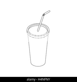 Plastic cup icon, isometric 3d style Stock Vector