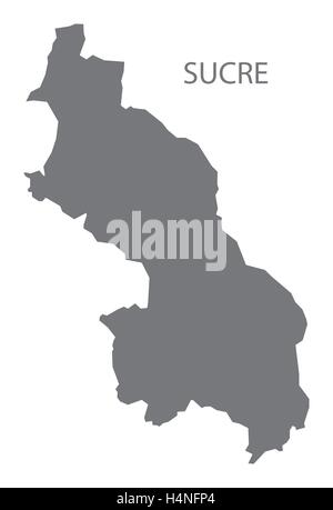 Sucre Colombia Map in grey Stock Vector