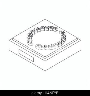 Laurel wreath with star icon, isometric 3d style Stock Vector