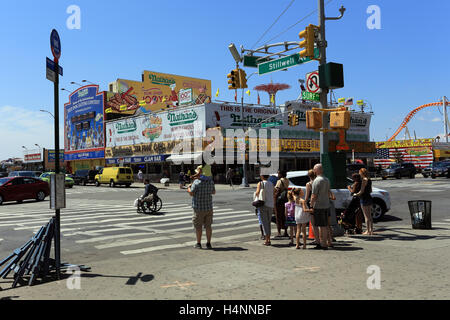 Original Nathan's Famous restaurant Coney island Brooklyn New York City Stock Photo