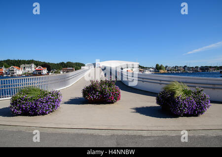 Footbridge in Mandal, Norway Stock Photo