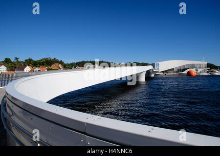 Footbridge in Mandal, Norway Stock Photo