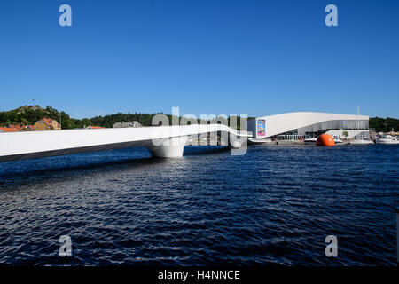 Footbridge in Mandal, Norway Stock Photo