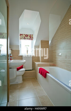 A small contemporary show house bathroom Stock Photo
