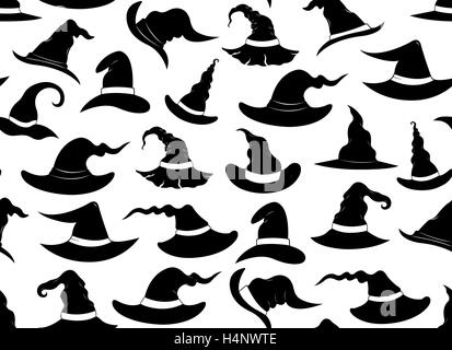 Seamless witch hats Stock Photo