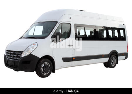 Compact minibus isolated on white background. Stock Photo