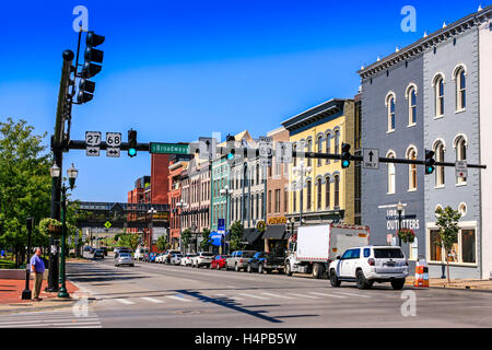 The Intersection of W Main Street and S Broadway in downtown Lexington KY Stock Photo