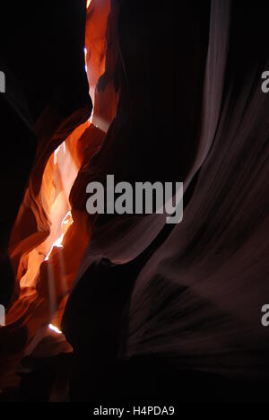 Light effects in the Antelope slot canyon Stock Photo