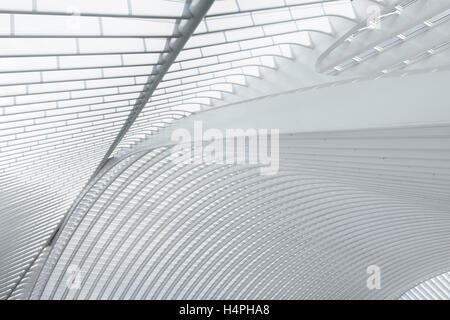 Architectural detail of the railway station Liege-Guillemins, Belgium Stock Photo