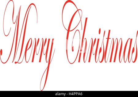 Merry Christmas writen in English written on a white Background Stock Vector