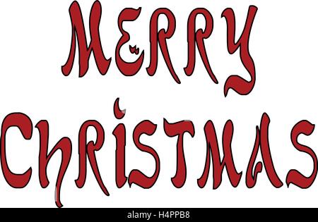 Merry Christmas writen in English written on a white Background Stock Vector