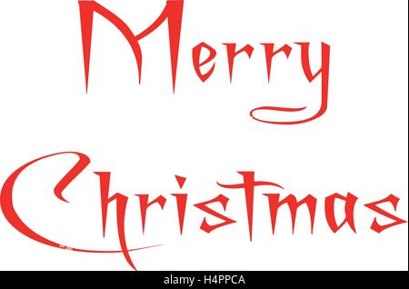 Merry Christmas writen in English written on a white Background Stock Vector