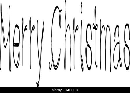 Merry Christmas writen in English written on a white Background Stock Vector