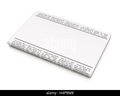 Information concept: newspaper headline Data Recovery and Gears icon on White background, 3D rendering Stock Photo