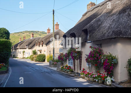 Traditional thatched cottages in the village of West Lulworth in Dorset, England United Kingdom UK Stock Photo