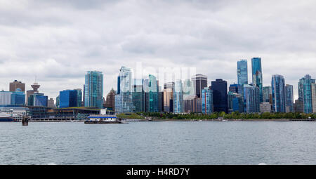 Panorama of downtown Vancouver skyline as seen from Hallelujah Point on Stanley Park. Stock Photo