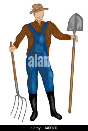 farmer isolated vector illustration in flat style Stock Vector Image ...