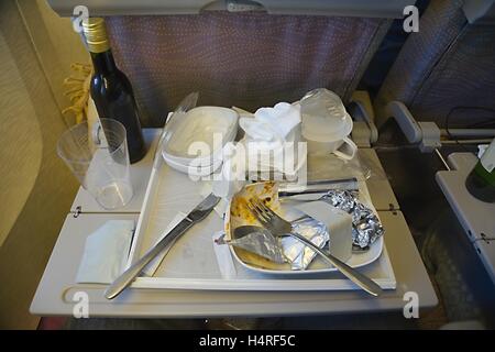 Airline food consumed Stock Photo