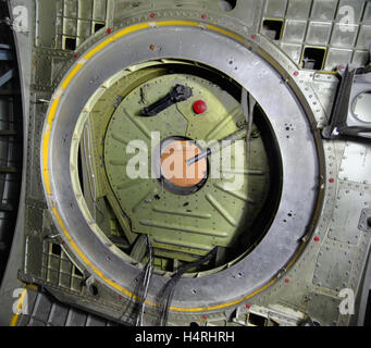 Hermetic closed the  of the space shuttle Buran. Inside view Stock Photo