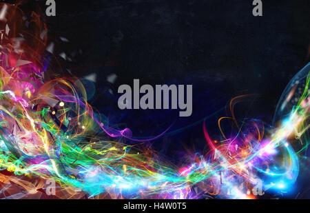 Modern abstract motion banner on dark background Stock Photo