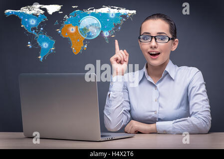 Social networks and online interactions concept Stock Photo