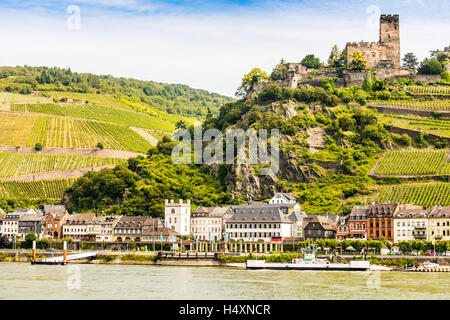 Gutenfels Castle and  hotel,  Rhine Gorge, Germany, Europe Stock Photo