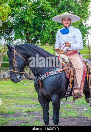 Charro participates at the 23rd International Mariachi & Charros festival in Guadalajara Mexico Stock Photo