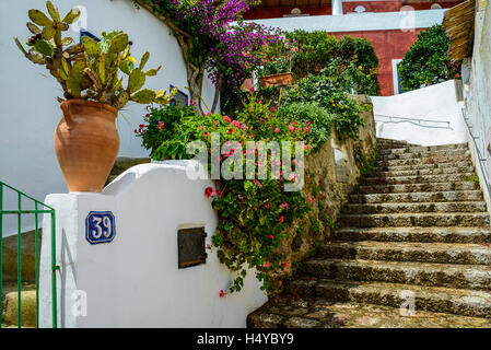 Italy Sicily Aeolian Islands Panarea Local architecture Stock Photo