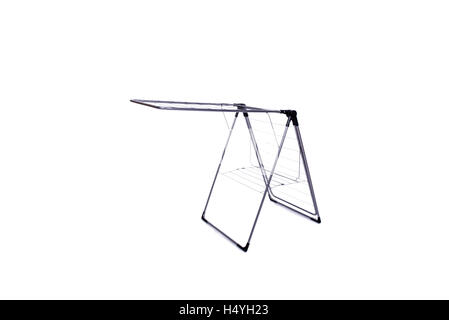 Collapsible clotheshorse isolated on the white background Stock Photo