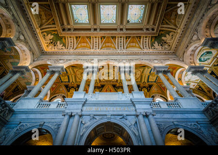 The interior of the Thomas Jefferson Building of the Library of Congress, in Washington, DC. Stock Photo