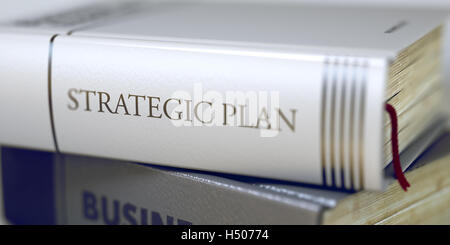 Strategic Plan Concept on Book Title. 3D. Stock Photo