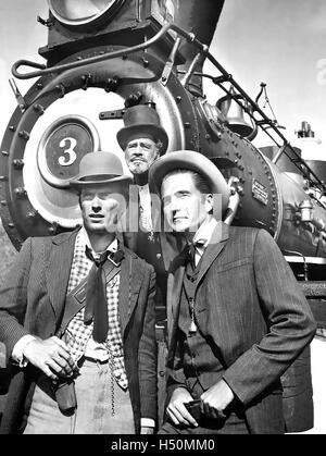 RAWHIDE  CBS TV series 1959-1966. From left: Clint Eastwood, Paul Brinegar, Eric Fleming in 1959 Stock Photo