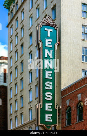 Outside the historic Tennessee Theater on Gay Street in downtown Knoxville, TN Stock Photo