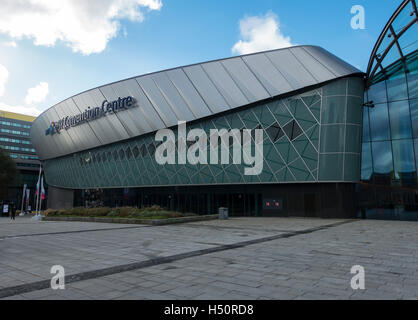 The ACC Liverpool Convention Centre and Echo Arena Building at Kings Dock Waterfront Liverpool Merseyside England UK Stock Photo