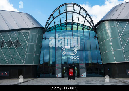 The ACC Liverpool Convention Centre and Echo Arena Building at Kings Dock Waterfront Liverpool Merseyside England UK Stock Photo