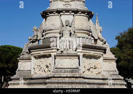 Alfonso de Albuquerque column in garden, Lisboa, Lisbon, Portugal Stock Photo