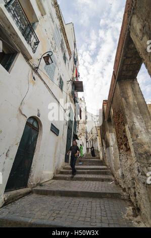 An ancient part of old city of Algeria, called casbah(kasaba).Old city is 122 metres (400 ft) above the sea. Stock Photo