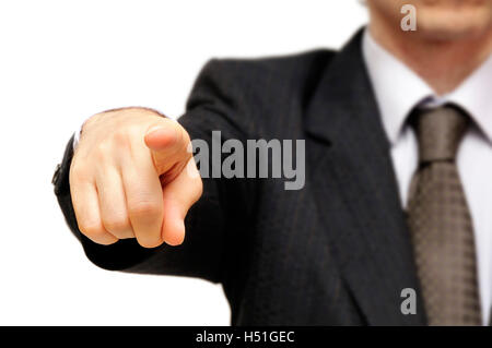 businessman pointing a finger Stock Photo