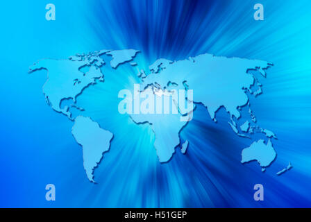 blue world map Stock Photo - Alamy