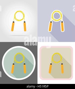 skipping rope flat icons vector illustration isolated on background Stock Vector