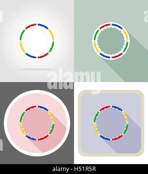 dynamic health hoop for fitness flat icons vector illustration isolated on background Stock Vector